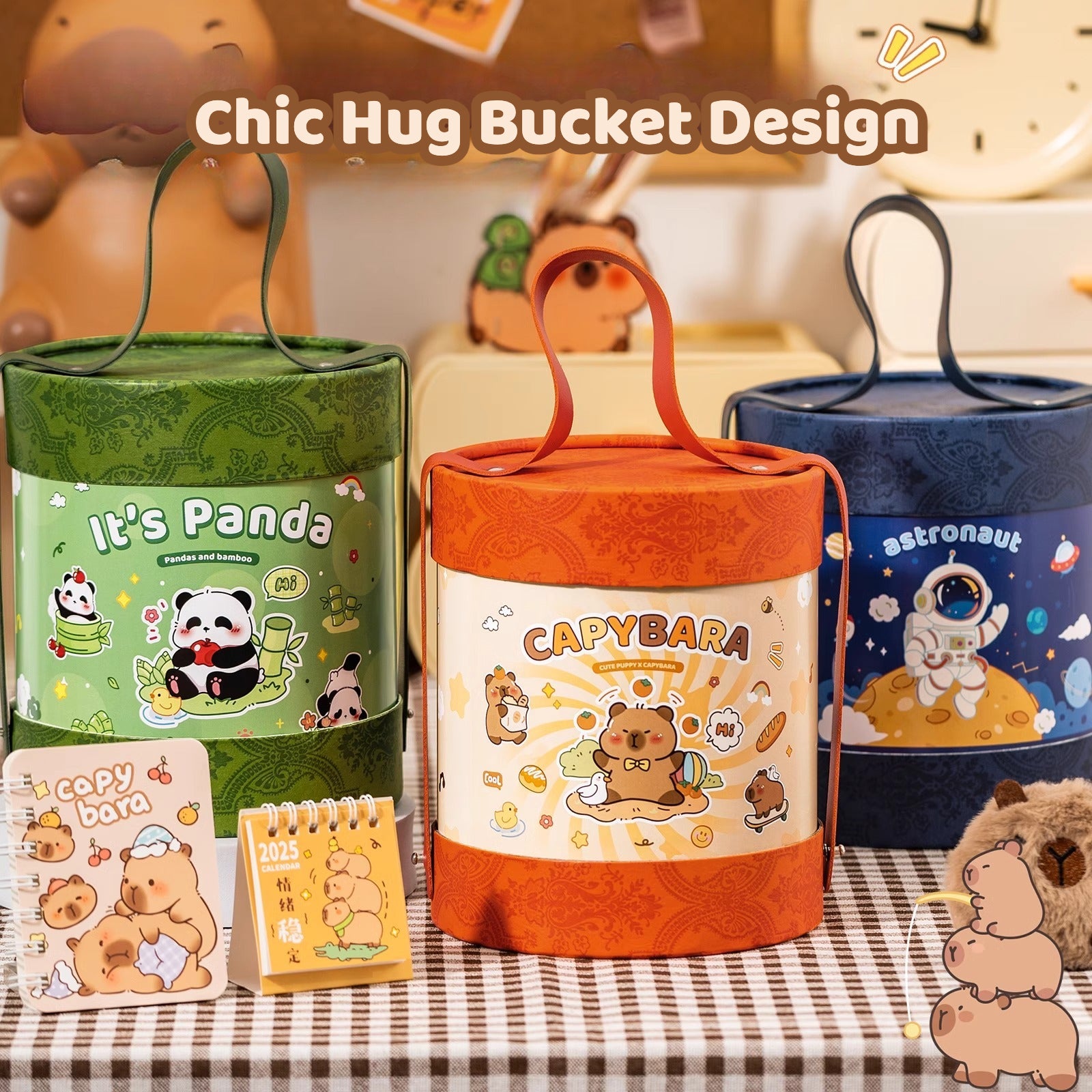 Kapibara Hug Bucket Stationery Set Gift Pack Day Gift