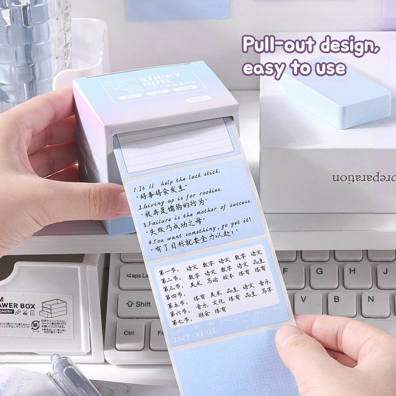 Gradient Pull-out Roll Sticky Notes | 256 Sheets Fully Adhesive