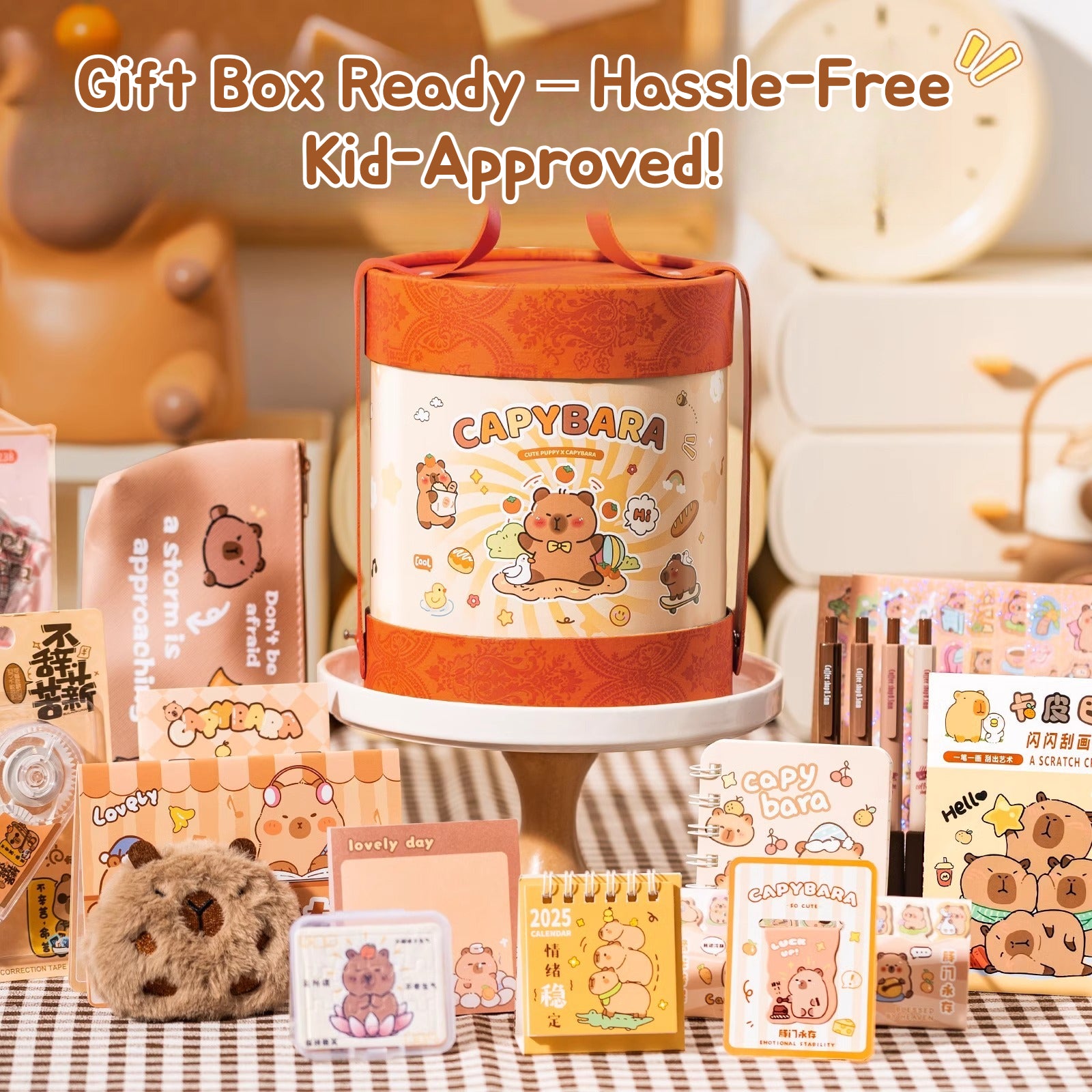 Kapibara Hug Bucket Stationery Set Gift Pack Day Gift