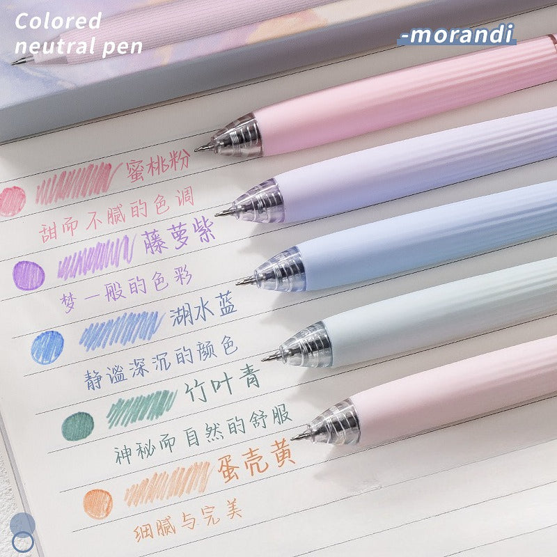 Morandi Press Pen – Pastel Neutral Colors for Notes & Journaling