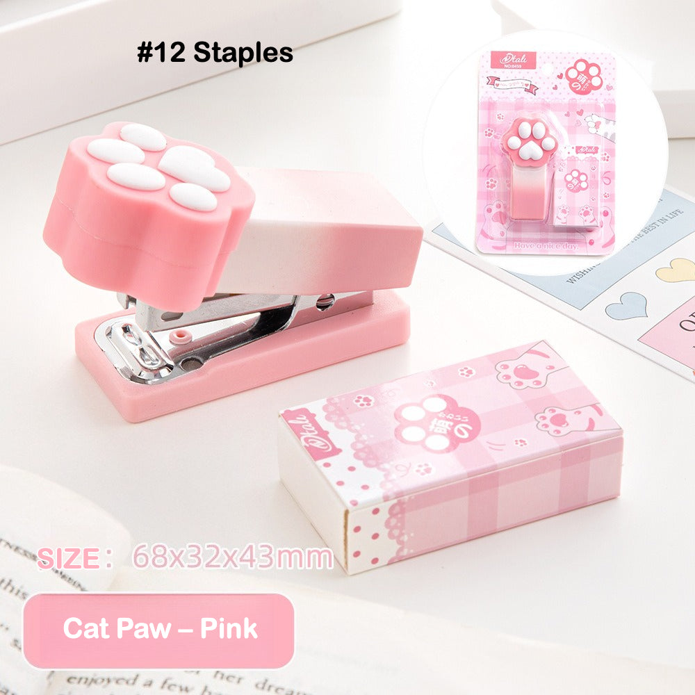 Cute Gradient Cat Paw Mini Stapler