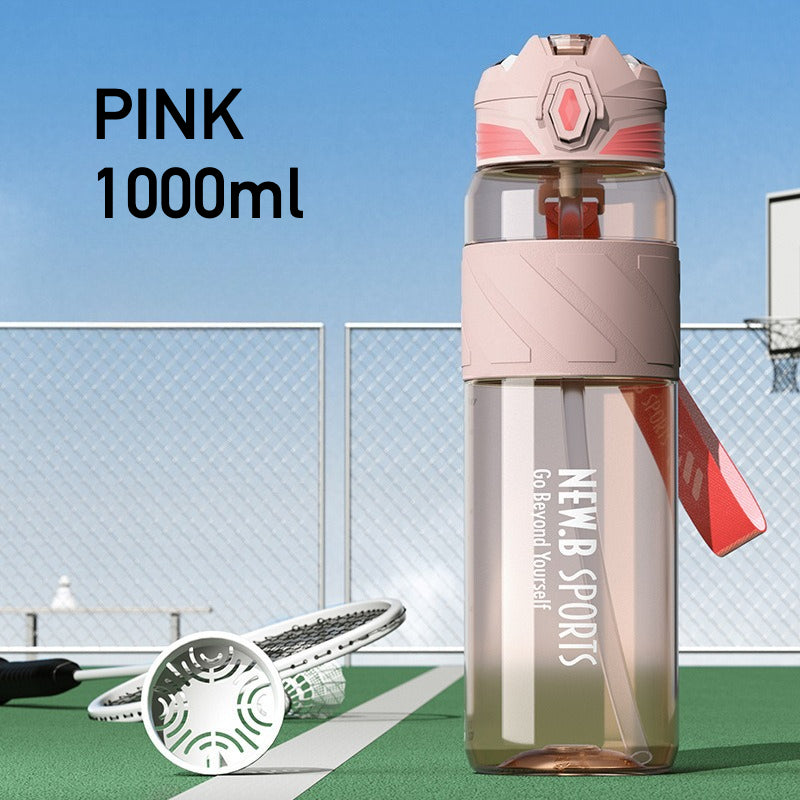 Sports Water Bottle – Large Capacity Tritan Gym Bottle with Straw